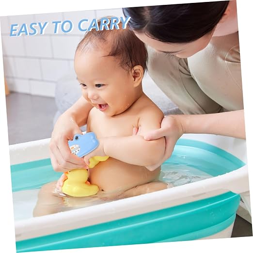 2pcs Baby Bath Waterproof Pool for Infants and Toddlers Easy to Read LCD Display Cartoon Design for Accurate Water Temperature Measurement