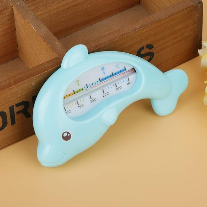 Bath Water Thermometer - Cute Dolphin Design for Safe Bathing Blue