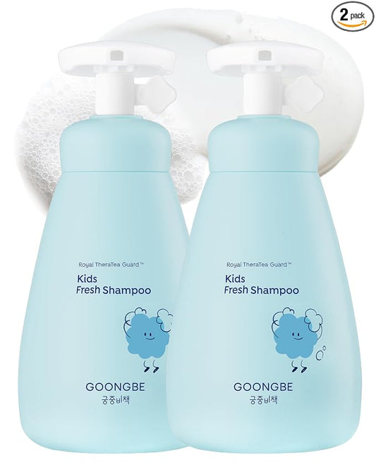 GOONGBE Kids' Fresh Shampoo - Korean Kids Scalp Purifying Shampoo - Gentle Deep Cleansing for Oily, Smelly Scalps - Low pH & Silicone-Free Formula - Allergen Free Scent, 10.1 fl.oz. 2 Pack