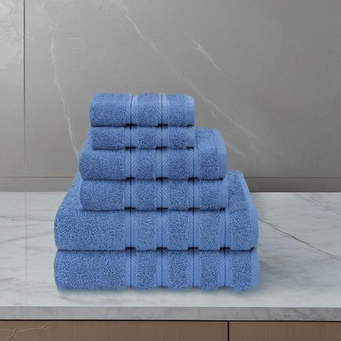 American Soft Linen 100% Cotton Luxury Turkish Towels, 6 Piece Towel Set | Soft Absorbent Quick Dry OEKO Tex Standard 100 Certificated Durable Machine Washable Breathable Premium Hotel Quality
