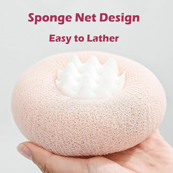 2 Pack Bath Body Brush,Exfoliating Body Scrubber,Bath Sponge Brush to Scrub The Body and Enjoy The Shower(Pink&Blue)…