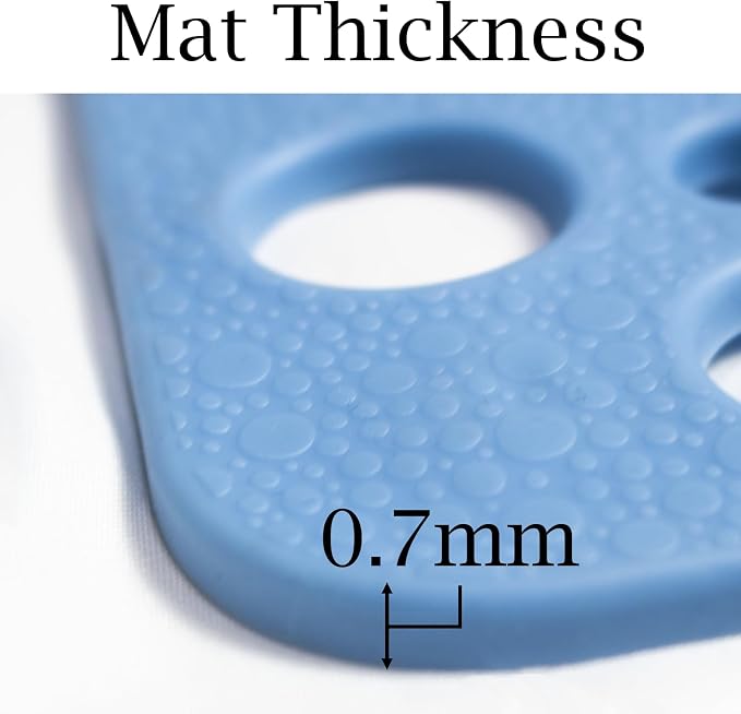 Tiamo Large Shower Mat Non Slip TPE Bathtub Mat Suction Cups for Elderly | 36x24inch rectangle,inside shower,big drain holes,quick dry,smooth tile floors,seniors,blue