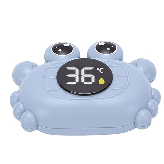 Baby Bath Thermometer, Digital Floating Water Thermometer with LED Display & Safe Temperature Alert, IP67, Baby Shower Gifts, Ideal for Hot Tubs (Blue)