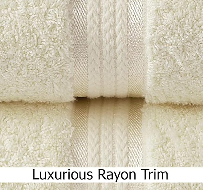 COTTON CRAFT Ultra Soft Bath Towels - 4 Pack XL Bathroom Towel Set - Oversized 30x54 - Absorbent Everyday Luxury Hotel Bathroom Spa Gym Shower Beach Pool Travel Dorm - 100% Cotton - 580 GSM - Ivory