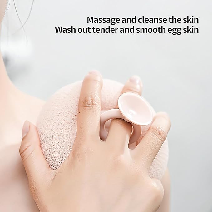 2-in-1 Sunflower Shower Sponge with Suction Cup | Exfoliating Bath Sponge for Soft Skin | Hypoallergenic & Eco-Friendly Body Scrubber for Spa-Like Luxury (4-Color Set)