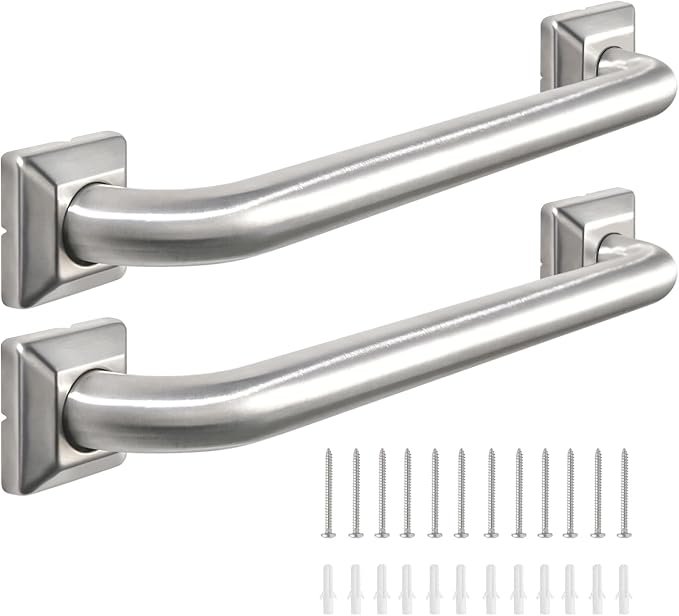 Bathroom Grab Bars Stainless Steel Handrail ADA Compliant 500lbs bathtubs and Showers Toilet Handle Safety for Handicap, Elderly, Disabled, Injury (18inches 2 Pack)