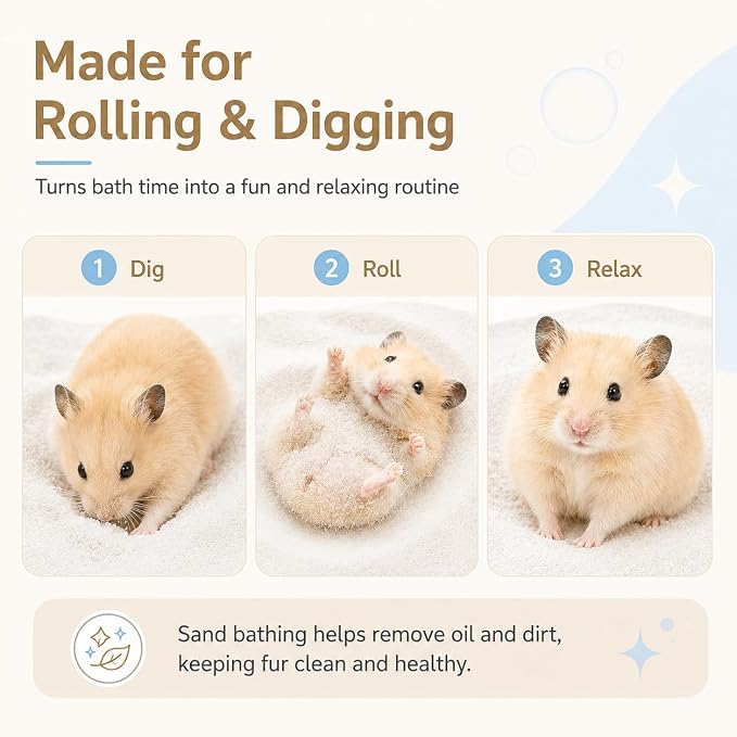 Meow&Woof Bath Sand for Hamster 2.2 lbs Dust Free Desert Sand or Potty Litter Sand for Chinchillas Gerbil Syrian Mice Small Animals Trial Version 2.2 Lbs