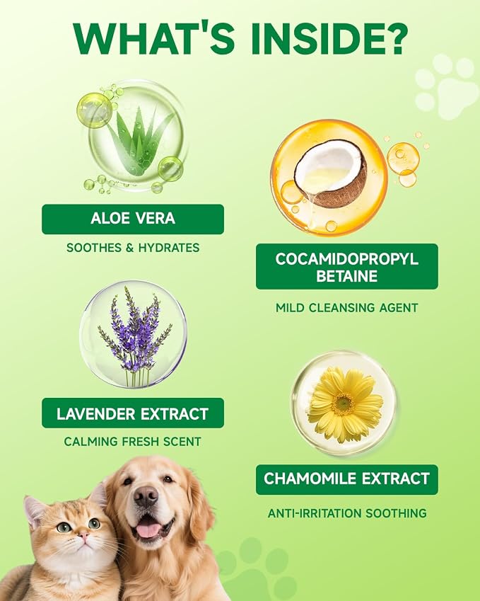 Dog Ear Cleaner Solution - Removes Debris, Wax, Odor, Itch Relief, 120ML | with Aloe, Lavender, Chamomile, Ear Drops for Dogs, Dog Ear Infection Treatment, Ear Wash, Flush and Care