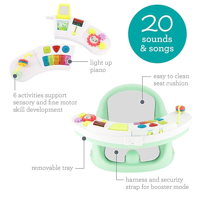 Infantino Music & Lights 3-in-1 Discovery Seat & Booster, Mint