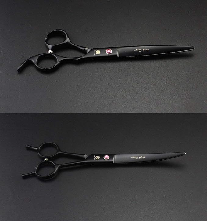 Purple Dragon 7.0 inch Rhinestone Decoration 3PCS Pet Grooming Scissors Dog Hair Cutting & Thinning Shears Set