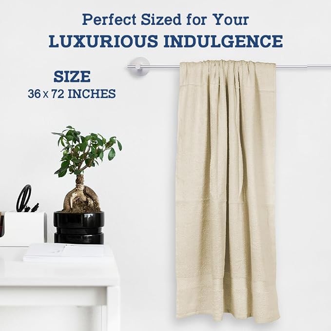 Casa Lino Bath Sheets Set Extra Large - 100% Cotton Extra Large Bath Towels - Highly Absorbent & Quick Dry Oversized Towels for Adults - 36"x72" - Pack of 2 - (Linen Brown)