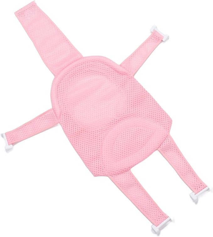 Baby Bath Seat Support Non Slip Universal Detachable Net Bathtub Sling Shower Mesh (Pi-nk)