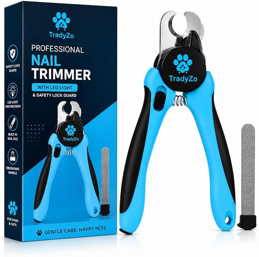LED Dog Nail Clippers with Light, Pet Nail Trimmer for Dogs & Cats, Sharp Toenail Clipper with Quick Sensor, Thick Claw Cutter for Large, Small & Puppy Pets, Grooming Tool