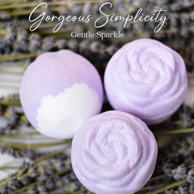 EvolutionUSA Lavender Dreams Bath Bombs for Women, 12 Organic Flower Bath Bombs, Soft Lavender Bath Bombs, Womens Bath Bombs Gift, Lush Bath Bombs for Girls, Relaxing Bathbombs, Bath Balls
