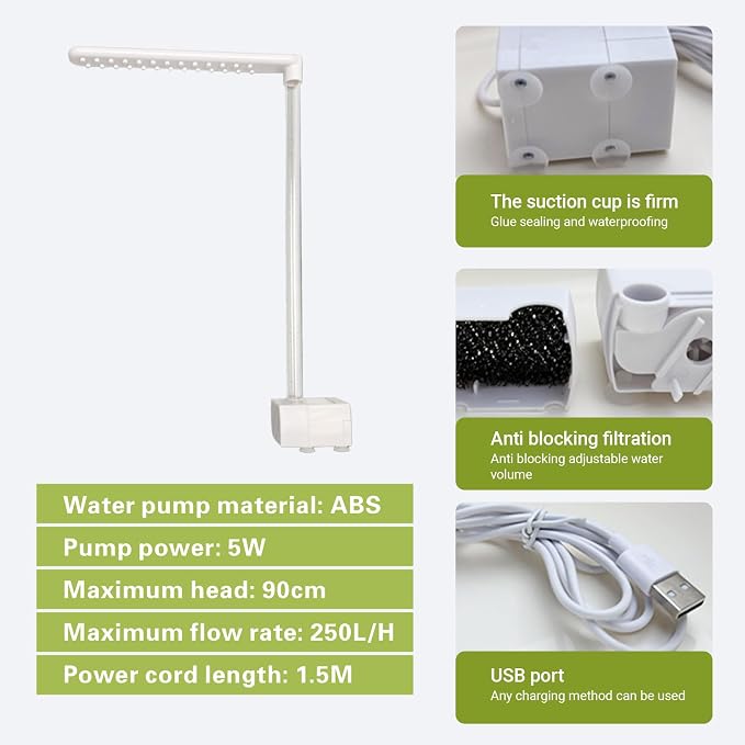 Parrot Bathtub Bird Automatic Bath Shower,Large Bird Shower Fountain Indoor Bathtub with Running Water, Contains USB and Pump,for Pet Birds, African Grey, Cockatiel, Conure, Budgie, Lovebird(White)