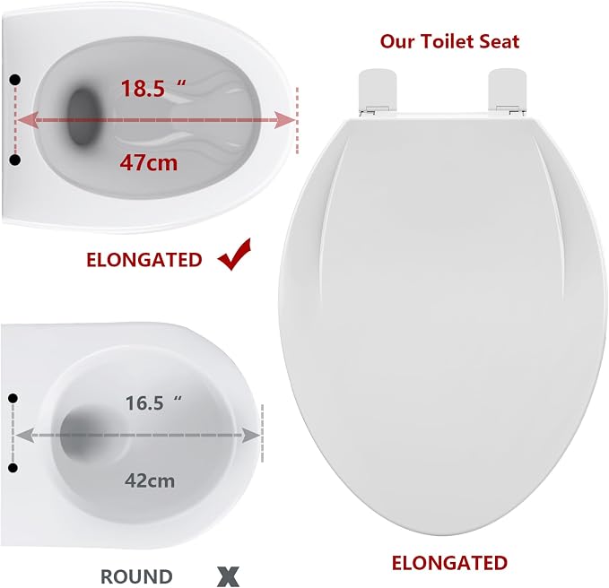 Garvee Potty Training Seat Built-In Toilet Seat, Elongated Toilet Seat 19 Inch with Baby Seat, 2 In 1 Soft Close Quiet No Slapping, Magnetic Absorption, Easy Installation for Bottom Fixing Toilet
