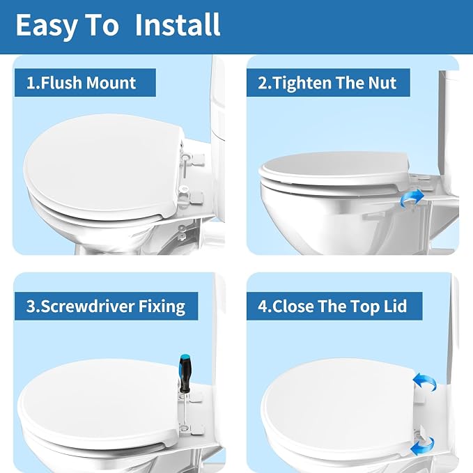 Potty Training Seat for Adults & Kids , 2-in-1 Round Toilet Seat with Toddler Seat, Soft Close Lid & Easy Install , 16.5inch,PP Safe Material,Blue