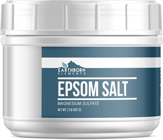 Earthborn Elements Epsom Salt (2 lb), Magnesium Sulfate Soaking Solution (Pack of 2)