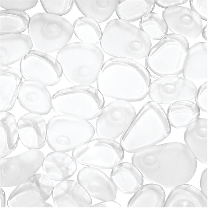 iDesign Pebblz Suction Non-Slip Bath Mat, Clear, 13.75" x 26.5" | For Shower, Bathtub and Stall