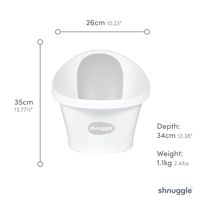 Shnuggle Newborn Baby Bath | Built in Support Bump and Soft Backrest | Suitable from Newborn | Bath Seat Support Includes Plug | Blossom Pink