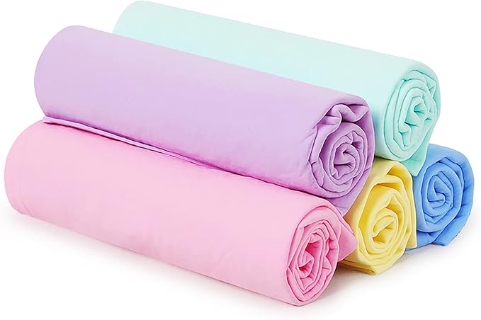GabeFish 5 PCS Shammy Dog Towel, Quick Dry, Super Absorbent Towel for Cats, Pet Bath Towel for Drying Dogs (Random, 5 PCS)