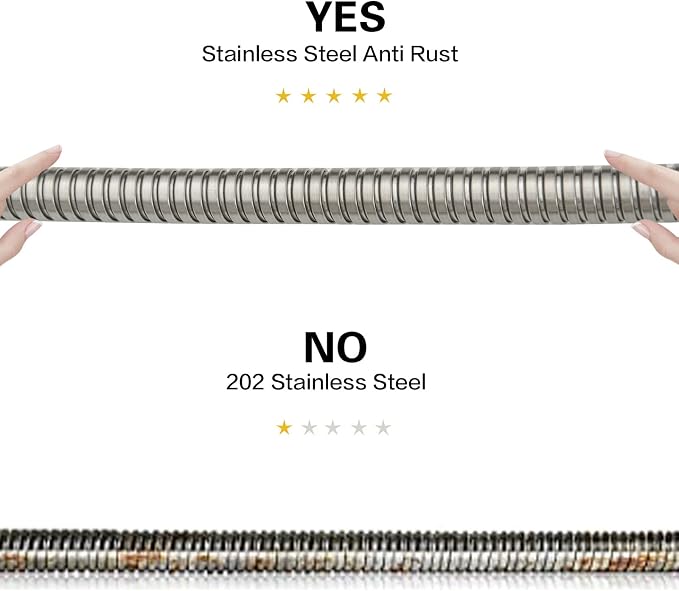 RUMOSE 98 inches Shower Hose Shower Head Extension Hose Extra Long Stainless Steel Shower Tube Attachment Flexible Handheld Shower Sprayer Hose, Brushed Nickel