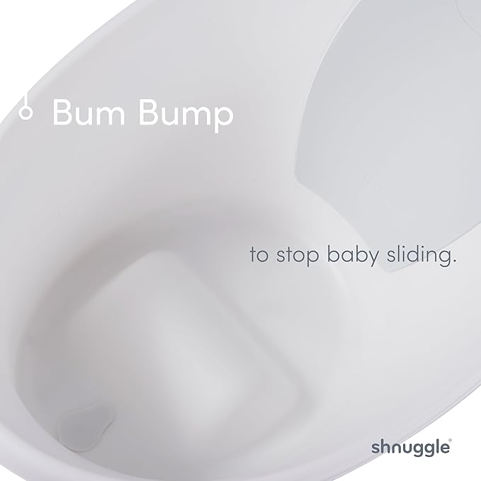 Shnuggle Newborn Baby Bath | Built in Support Bump and Soft Backrest | Suitable from Newborn | Bath Seat Support Includes Plug | Blossom Pink