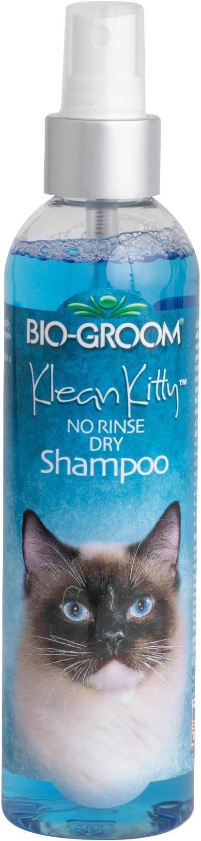 Bio-Groom Klean Kitty Waterless Cat Shampoo - No-Rinse, Cat Bathing Supplies, Kitten Wash, Cat & Dog Grooming Supplies, Cruelty-Free, Made in USA, Dry Shampoo Spray, Cat Products - 8 fl oz 1-Pack