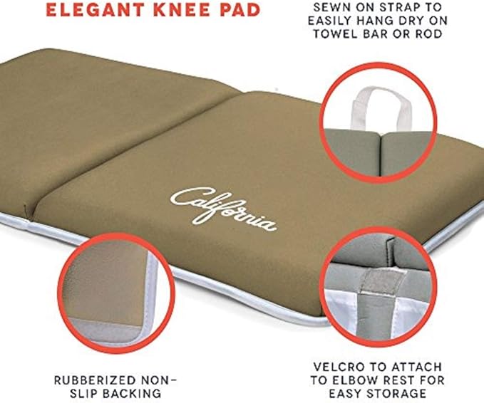 TAN Bath Kneeler and Elbow Rest Bundle (22"x11"x1.5") Cushion Protection for Parents During Baby Bath Tub Time (Beige)