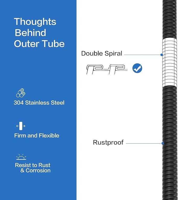 RUMOSE 70 inches Shower Hose Extra Long Stainless Steel Shower Tube Attachment Flexible Handheld Shower Sprayer Hose, Oil Rubbed Bronze