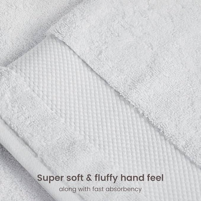 BIOWEAVES 100% Organic Cotton Bath Sheet Set of 2 | Soft Oversized Bath Towels | 700 GSM Premium Bath Towel Sheet Set GOTS Certified - White