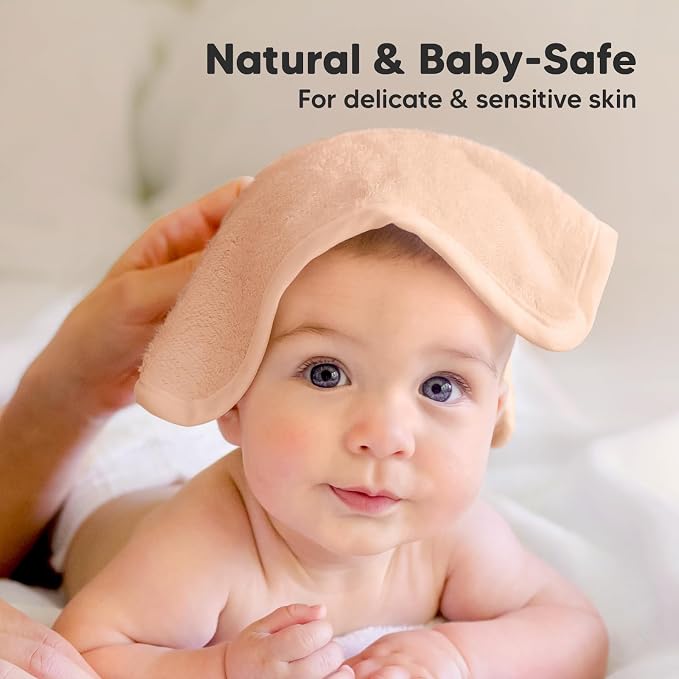 6-Pack Baby Washcloths, Soft Absorbent Washcloths for Face, Body (Mellow) | Viscose from Bamboo Washcloths, Baby Towels, Newborn, Kids, Toddlers, Infant, Gentle on Sensitive Skin, 10x10, Reusable