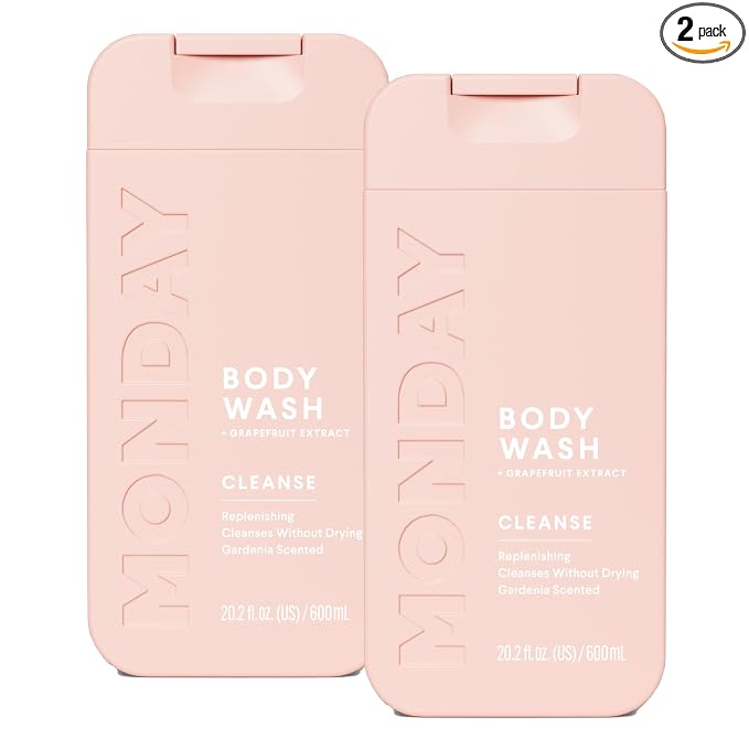 MONDAY HAIRCARE CLEANSE Body Wash with Grapefruit Extract, Hyaluronic Acid, Shea Butter, Coconut Oil for Normal to Oily/Combination Skin 600 mL (Dual Pack)