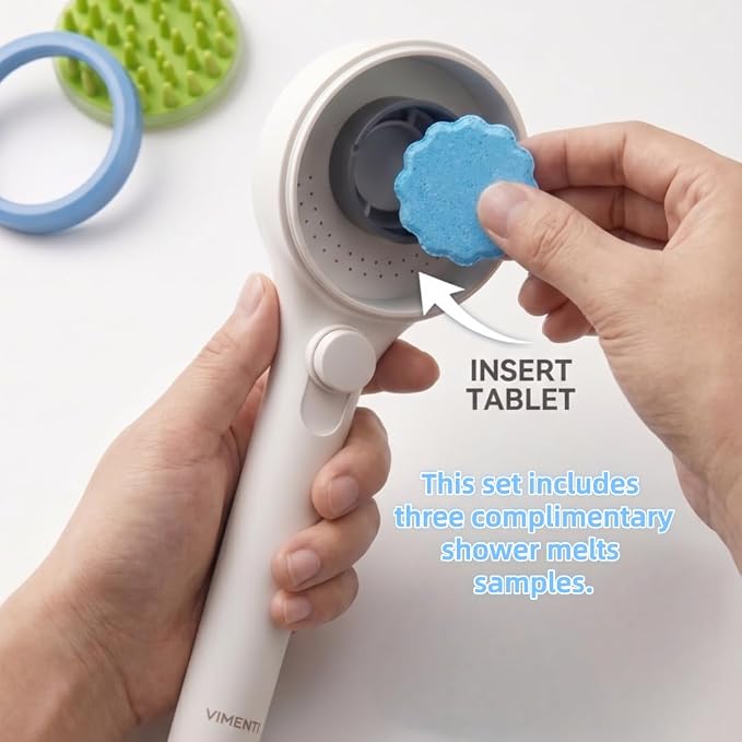 Dog Shower Sprayer Kit with Deodorizing Shower Steamers, Universal Pet Bathing Tool for Indoor & Outdoor Use with Silicone Massage Brush, 8.2ft Extra-Long Hose, Brass Diverter & Lick Mat