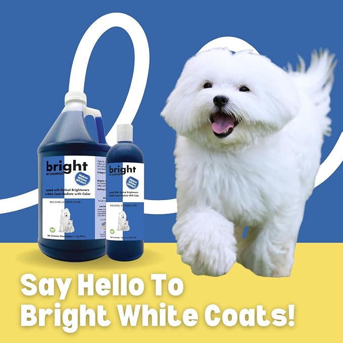 Bright-White Pet Shampoo for Dogs and Cats 16 oz. | Cruelty-Free | Paraben-Free | Biodegradable and Non-Toxic | Made in The USA
