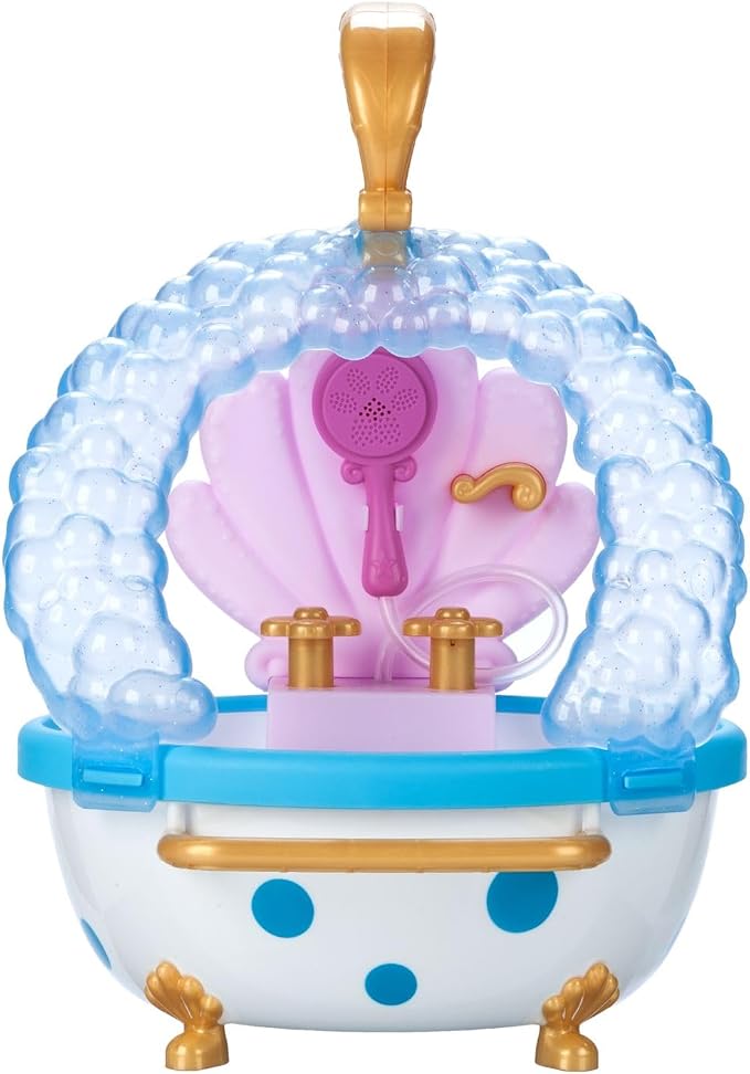 Disney Store Action Toys Princess Pet Play Set - Max Bathtub Set – Fun Playsets Princess Toys Perfect for Little Kids - Comes with Color-Changing Max, Sebastian Figure & Bubbles