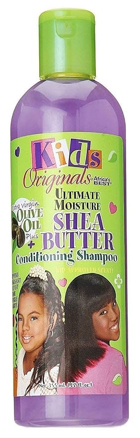 Originals by Africa's Best Kids Ultimate Moisture Shea Butter Shampoo, Healthy Boost of Moisturizers That Soften, Condition and Detangle Hair, Removes Build up, 12oz