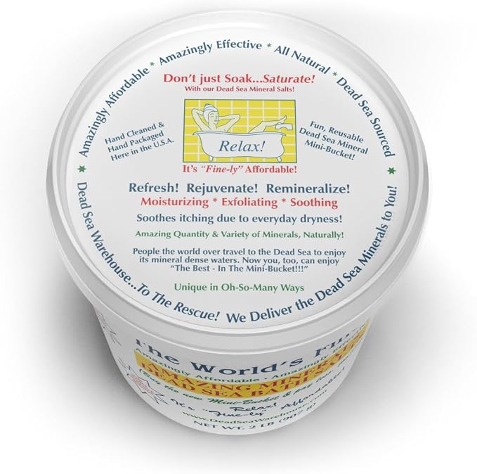 Dead Sea Warehouse – 100% Dead Sea Mineral Bath Salts – Great for Soothing Muscles Aches, Relaxation, Alleviate Skin Issues - Unscented - 2lbs (Pack of 1)