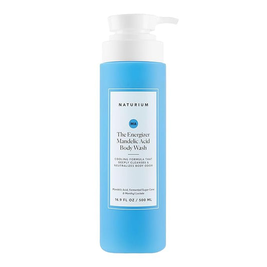 Naturium The Energizer Body Wash, Cooling & Refreshing Formula with Mandelic Acid, Deeply Cleanses & Neutralizes Body Odor, 16.9 oz