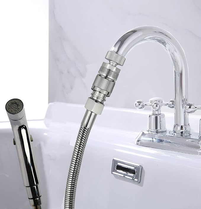 G-Sunny Quick-Connect Sink Faucet Sprayer Kit, Sink Hose Sprayer Accessories, Detachable Metal Adapter With Hand Shower,Hair Washing,Pet Cleaning,for Bathroom/Kitchen (Quick Connect Sprayer)