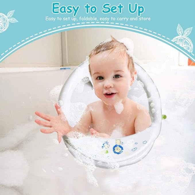 Newborn Infant Baby Bath Seat, Non-Slip Infants Baby Bath Chair for Bathtub, Cute Shape Baby Shower Chairs for Tub Sitting up, Surround Bathroom Seats for Baby 6-18 Months (Blue)