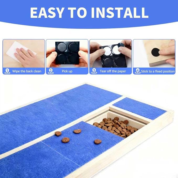 Dog Nail Scratch Pad with Treat Box, Solid Wood Nail Filing Board that Trims Nails Naturally Without Clippers for Dogs that Hate Nail Cutting, Indoor and Outdoor Training Tool (Blue) | Features removable interior dividers for flexible treat placement a...