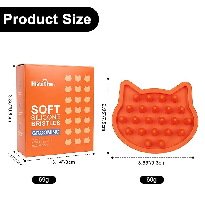 Orange Cat-Shaped Dog Bath Brush Dog Washing Brush for Dogs&Cats | Soft TPR Bristles,Dog Massage Shampoo Brush,Pet Grooming Tool,Remove Loose Hair Knots Deep Cleansing