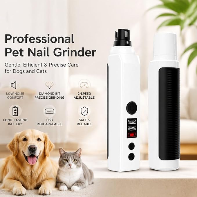 Silent Groom Pro, 2026 New Silent Pet Nail Grinder, Dog Silent Nail Grinder for Dogs Silent Dog Nail Trimmer, Rechargeable USB Charging Electric Pet Nail Grinder Nail File for Pet (#01)