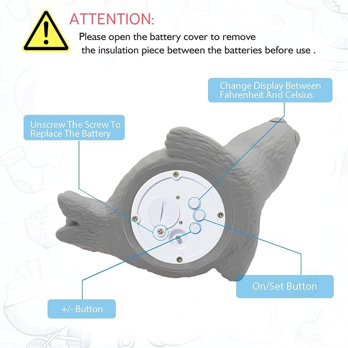 Doli Yearning Baby Bath Thermometer Baby Safety Water Thermometer for Kids | ±1℉ Accuracy; Long Battery Life; BPA-Free; Rapid Response