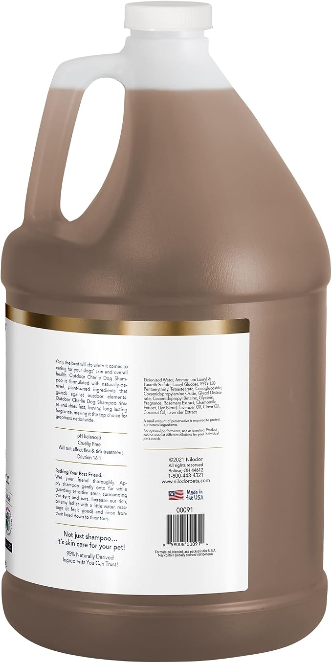 Bobbi Panter Outdoor Dog Shampoo Citronella, Cedarwood & Lavender – Protective Natural Formula for Outdoor Exposure, Cleanses & Soothes Skin, Tear-Free, 20:1 Concentrate, Made in USA, 1 Gallon