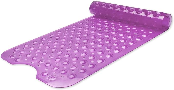 Sheepping Baby Bath Mat Non Slip Extra Long Bathtub Mat for Kids 40 X 16 Inch - Eco Friendly Bath Tub Mat with 200 Big Suction Cups,Machine Washable Shower Mat (Purple)