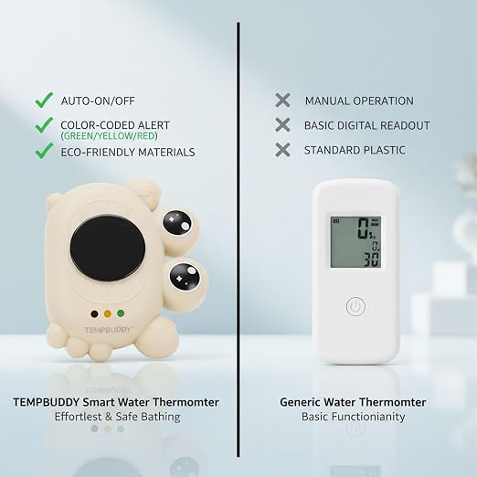 Haofy Baby Bath Thermometer IP67 for Kids Infant Toddler Pool with Auto Power Off Temperature Alert Bathtub Water Thermometer for Accurate Readings Baby Bath Essentials (Beige)