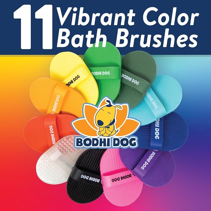 Bodhi Dog Shampoo Brush - Pet Grooming & Bath Supplies for Dogs and Cats - Bath Brush for Long & Short Hair - Premium Scrubber for Shower, Showerhead, Sprayer & Bathing (One Pack, Dark Green)