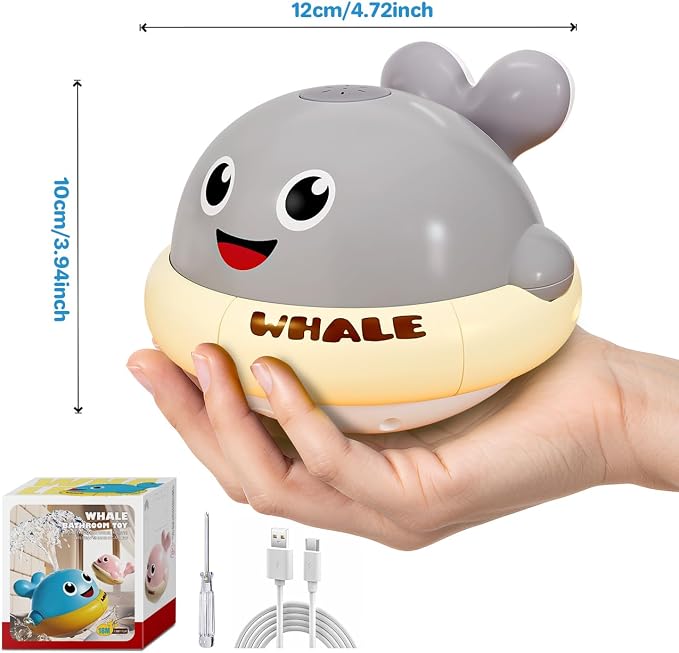 Toys for 1 2 3 4 Year Old Boy, Bath Toys for Kids Toddlers, Baby Water Toys for Bathtub Pool Play, Whale Sprinkler Sensory Toy for Toddler Boy & Girl Birthday Gifts Newborn Basket